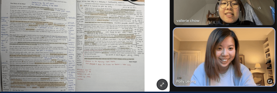 Polly Oxford導師與GCSE英國文學Macbeth高分學生上課實況 - 香港英文補習成功案例