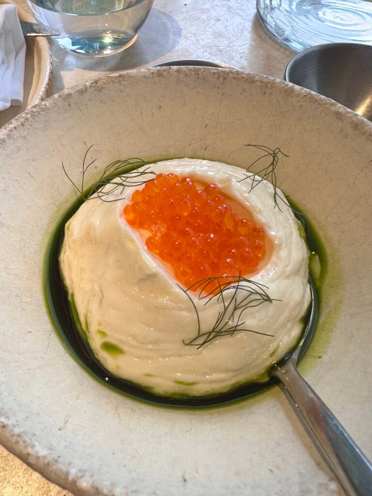 倫敦希臘餐廳魚子醬忌廉 牛津導師與UCL學生倫敦相聚 Whipped cream with salmon roe at Greek restaurant London — Oxford tutor and UCL student